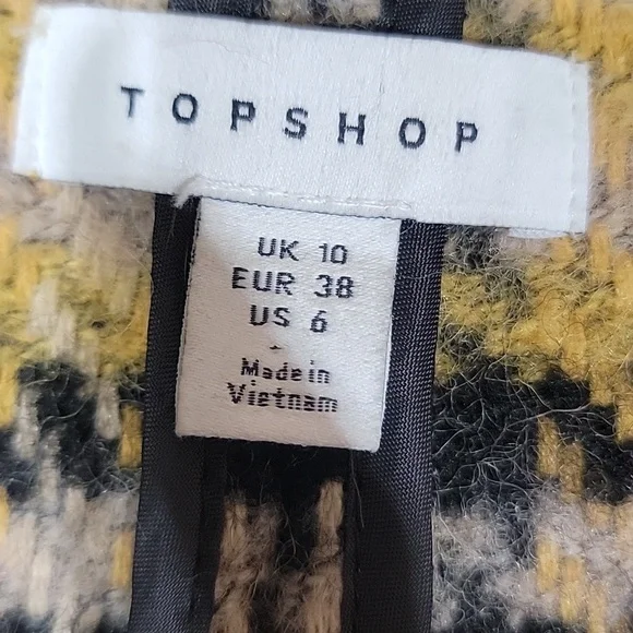 TOPSHOP Wool Blend Double Breasted Long Coat - Picture 9 of 16